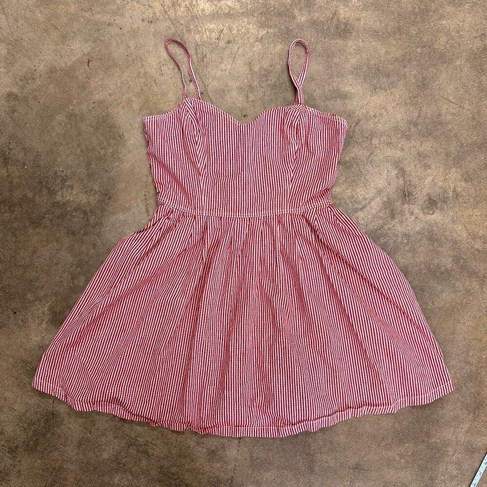 Vintage y2k red gingham carnival coquette cottagecore dress